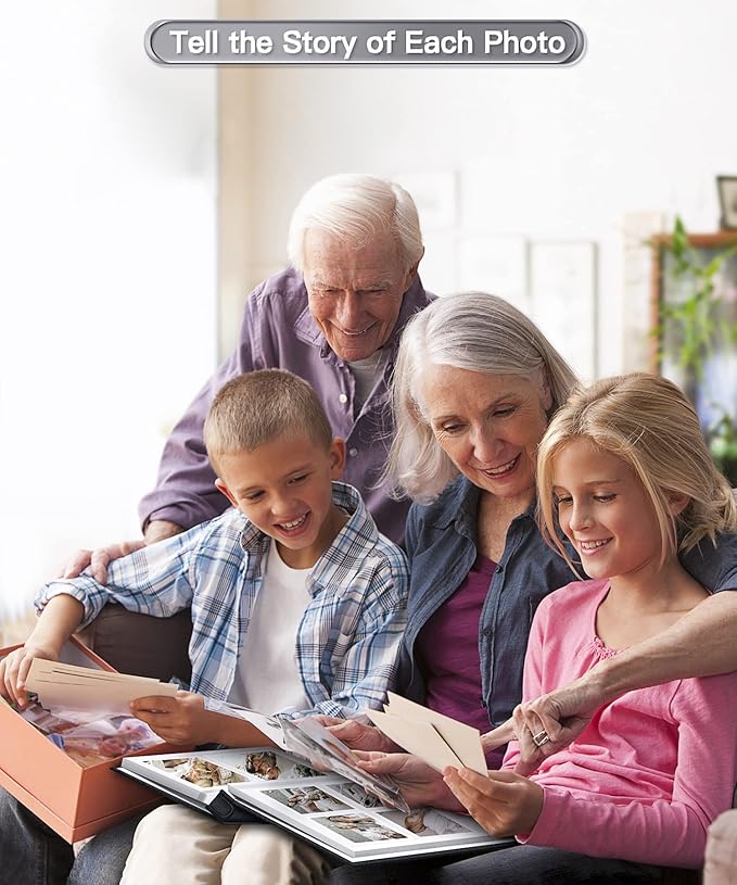 Popotop Photo Album Self Adhesive Scrapbook Album for 4x6 5x7 8x10 Pictures DIY Photo Book as Scrapbooking Supplies Kits, Birthday Gifts for Women Mom Wedding Baby Family Travel