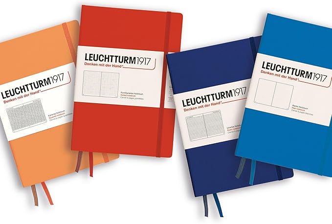 LEUCHTTURM1917 - Notebook Hardcover Medium A5-251 Numbered Pages for Writing and Journaling (Lobster, Plain)
