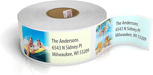 Customized Personalized Address Labels - Made in The USA by Kenco (500 Labels, Tropical Beach)