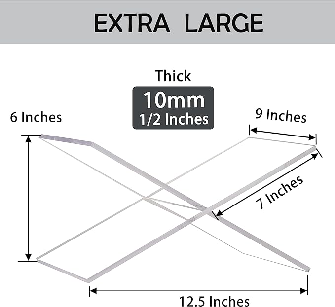 Clear Acrylic Book Holder，Transparency Reading Open Book Stand with Paperweight, Perfect for Cookbooks, Magazines and Bible Display (Clear-Extra Large)