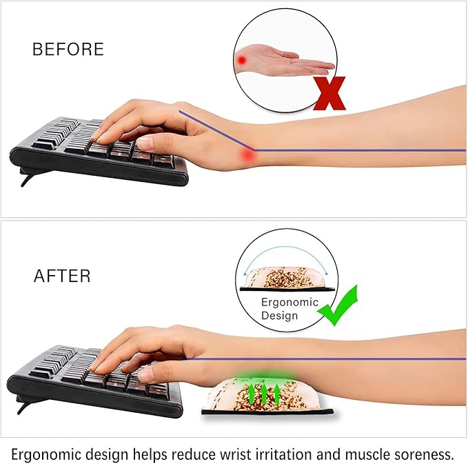 ArtSo Upgraded Wrist Rest Support for Mouse Pad & Keyboard, Ergonomic Gel Mousepad Non-Slip Rubber Base Home,Office Pain Relief & Easy Typing Cushion Neoprene Cloth & Soft Memory Foam, Pink Marble