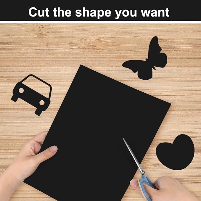 OcePor 50 Sheets Black Cardstock Paper, Colored Printer Paper 8.5 x 11, Card Stock Thick Construction for Craft,Scrapbook，Office Printing, Invitations, Certificates，92 lb/250gsm