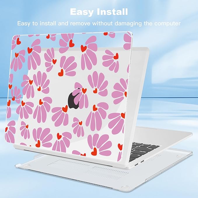 Teryeefi for MacBook Pro 13 Case 2022 2021 2020-2016 Release A2338 M2/M1 A2251 A2289 A2159 A1989 A1706, Laptop Hard Shell with Keyboard Cover & Trackpad Film & Type C Adapter, Pretty Floral 138