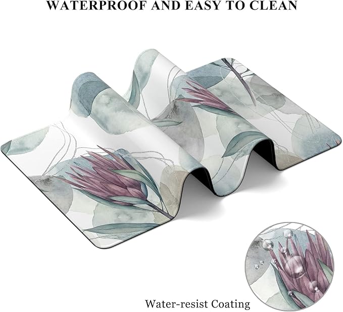 Desk Mat, 32" x 12" XXL Extended Large Gaming Mouse Pad, Desktop Decor Desk Pad, Cute Men Women Office Supplies and Accessories, XL Mouse Mat for Laptop & Keyboard, Purple Epiphyllums