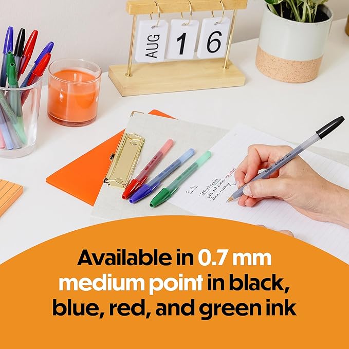 BIC Cristal Gel Pens Medium Point (0.7 mm) Ultra Smooth Long Lasting Writing, Black Gel Pens, 8-Count Visit the Store