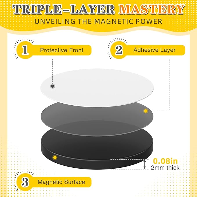 105 Pcs Round Magnets with Adhesive Backing, Flexible Self Adhesive Magnets for Crafts, Small Sticky Magnetic Dots for Hanging & Organizing Light Objects, Whiteboard, Fridge, DIY