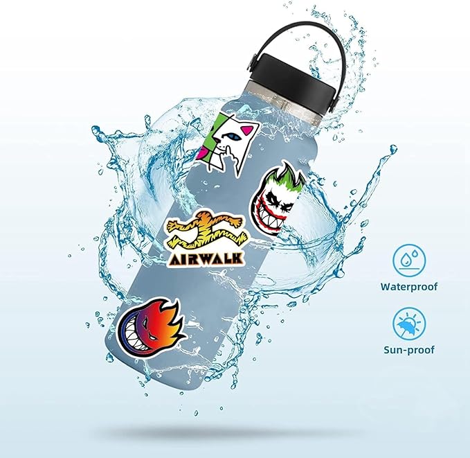 Skateboard Stickers 100Pcs/Pack Cool Waterproof Stickers for Laptop Water Bottle Suitcase Phone, Skateboarding Stickers Decal for Teens Boys Adults