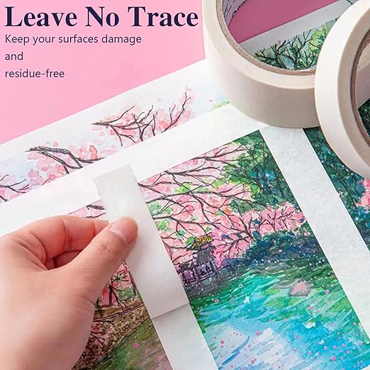 Masking Tape 1 Inch wide, 12 Rolls Painters Tape, Painter's Painting with Multi-Surface Adhesive Backing for Artist DIY Crafts, Arts, Decorations, Wall Painting 1 Inch x 55 Yards (660 Yards Total)