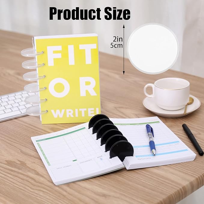 40 Pcs Discbound Disc 2 Inch Book Binding Discs, Transparent Expansion Discs Notebooks Planner Discs for DIY Notebooks and Planner Scrapbooking Supplies