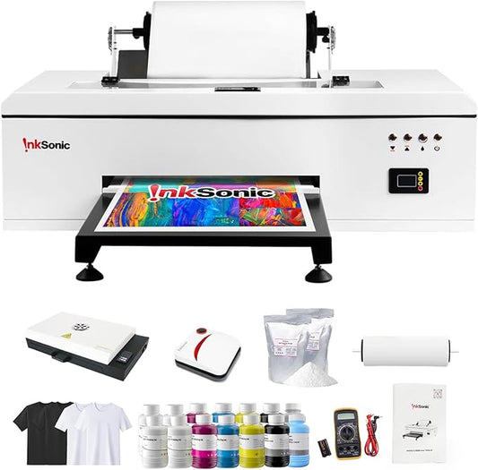 InkSonic R1390 DTF Printer Machine, A3 T Shirt Printing Machine with Oven, 13" DTF Printer Bundles, Direct to Film Heat Transfer, T-Shirt Maker for Clothes Design, Custom Garment Printing