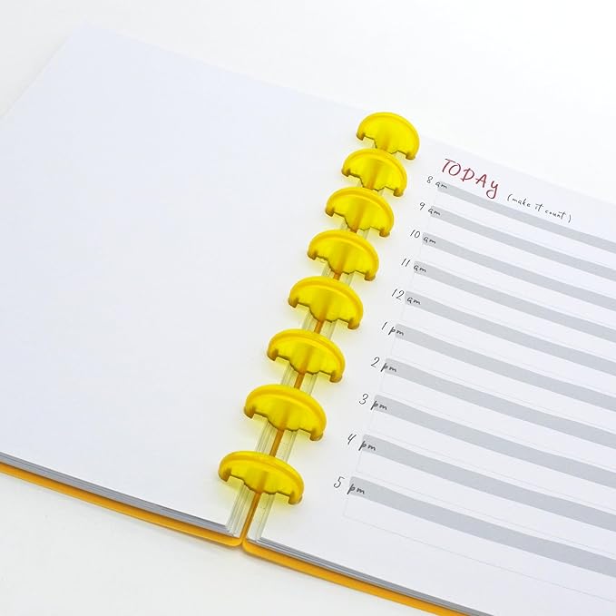 100pcs Discbound Notebook Discs DIY Planner Accessories fits for Tul,Levenger,Arc,Happy Planner,Talia(Transparent Yellow,0.7inch/18mm)