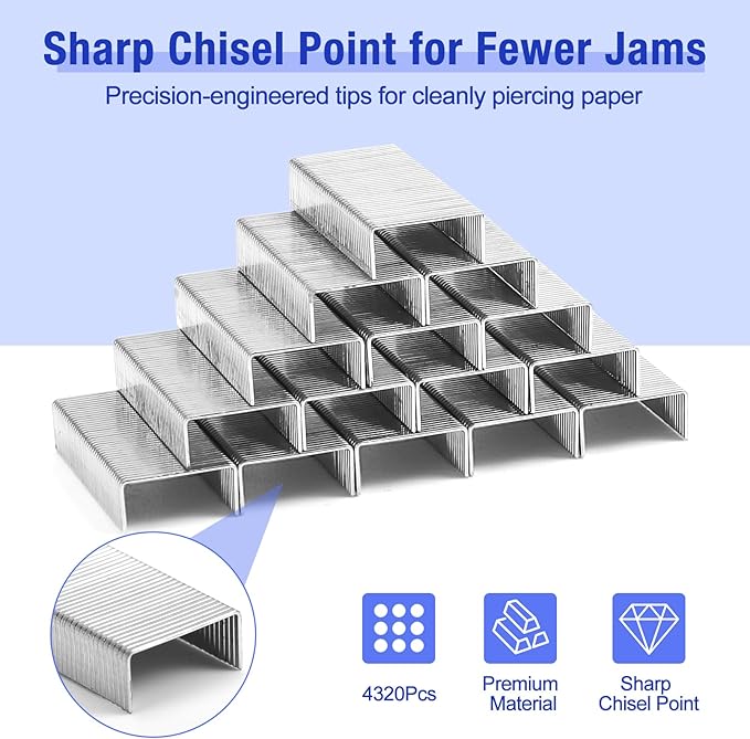 9 Pieces Mini Stapler with Staples,Small Stapler with 4320 Standard Staples,20 Sheet Capacity Office Desktop Staplers,Portable Compact Staplers for Office Student Home(Blue, White, Black)