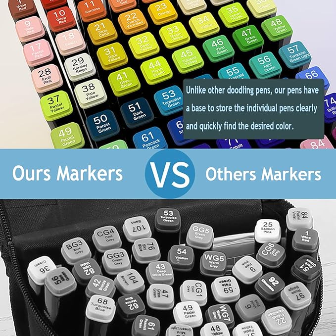120 Colors Alcohol Markers Artist Drawing Art Dual Tip Markers Perfect for Kids Boys Girls Students Adult