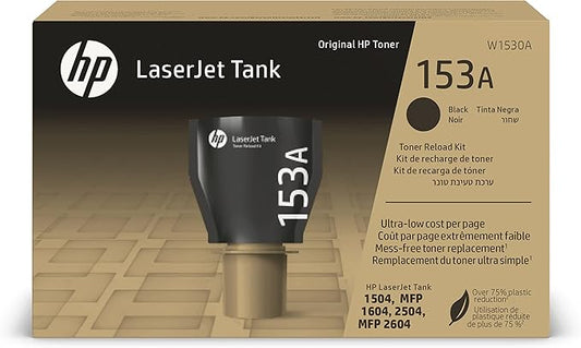 HP Original 153A Black Toner Reload Kit | Cartridge-Free | Works Laserjet Tank 2504dw, Laserjet Tank MFP 2604sdw | W1530A