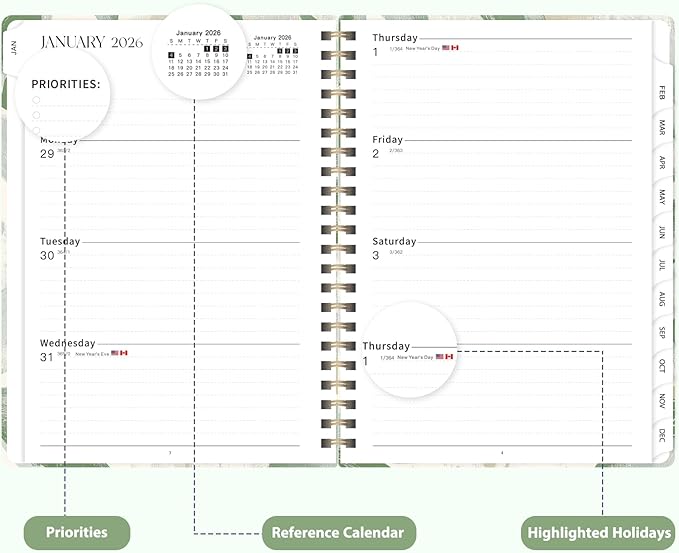 2026 Planner, Weekly and Monthly Calendar Planner Agenda, Jan 2026 - Dec 2026, Planning Academic Book, Office Desk Accessories and School Supplies - A5 (6.3'' x 8.5'')