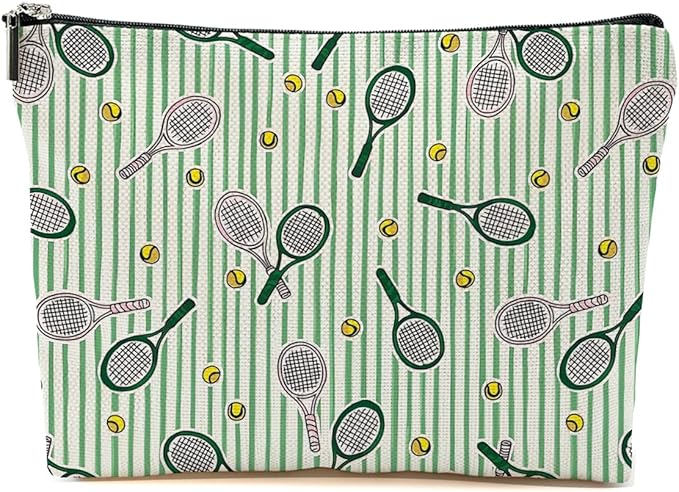 Tennis Gifts, Inspirational Tennis Makeup Bag, Tennis Accessories Tennis Gift Cosmetic Bag Toiletry Bag, Tennis Player Graduation Birthday Gifts for Women Girls Tennis Lovers Sister Best Friend