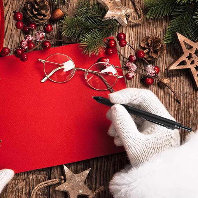 smttw 4 in1 Multi-Function Refillable & Retractable Ballpoint Pen + 0.5mm Mechanical Pencil, Fine Point, Black Metal Barrel, Black/Red/Blue Inks, Multicolor Pen With Metal Gift Box