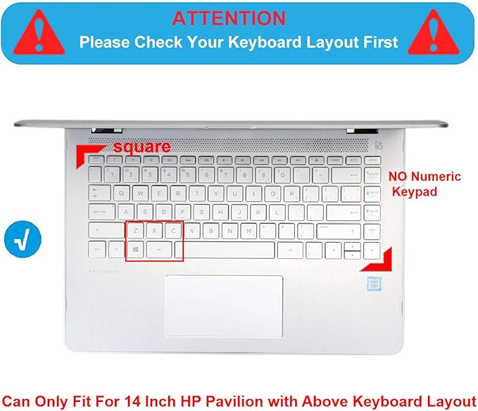 Keyboard Cover for HP Laptop 14-cf0006dx 14-cf2033wm 14-cf0013dx cf2733wm 14-cf2112wm 14-cf2111wm, HP Stream 14-cb 14-ds/dg 14-cb164wm 14-cb172wm cb174wm 14-ds0013dx 14-ds0040nr 14-ds0003dx ds0036nr