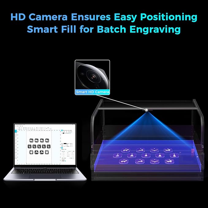 Creality Laser Engraver Faclon2 Pro S 22W Desktop Diode Laser Cutter and Engraver Machine with Enclosure,Smart Camera,Air Assist, Auto Focus Engraving Machine