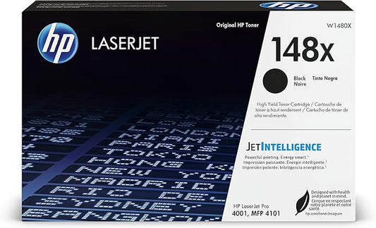 HP Original 148X Black Laserjet Toner Cartridge | This Cartridge Works Laserjet Pro 4001, MFP 4101 | W1480X, Black