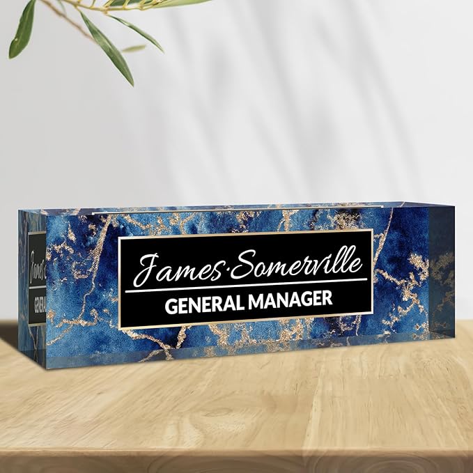 Desk Name Plate Personalized, Custom Name Plate for Desk, Acrylic Desktop Accessories, Office Gift & Decor for Women Men, Teacher Nurse Boss Employee Appreciation Gifts