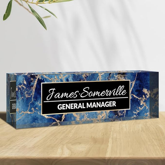 Desk Name Plate Personalized, Custom Name Plate for Desk, Acrylic Desktop Accessories, Office Gift & Decor for Women Men, Teacher Nurse Boss Employee Appreciation Gifts