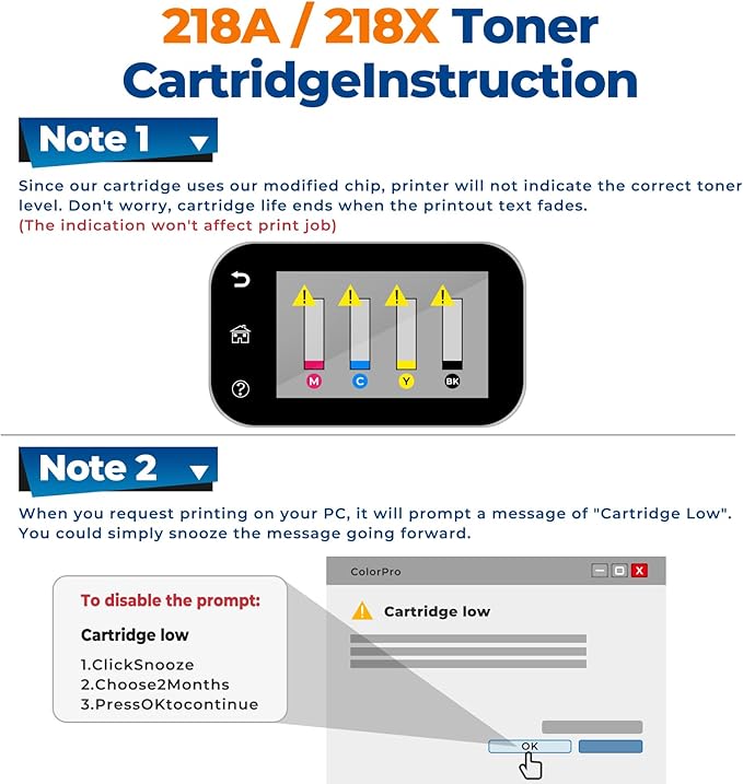 218X Toner Cartridges 4 Pack Color Laser Jet Pro MFP 3301fdw 3301sdw 3201dw Replacement for HP 218X 218A 218 Toner Cartridge HP218X for Color Laser-Jet Pro 3201dw MFP 3301fdw 3301sdw 3301cdw | No Chip