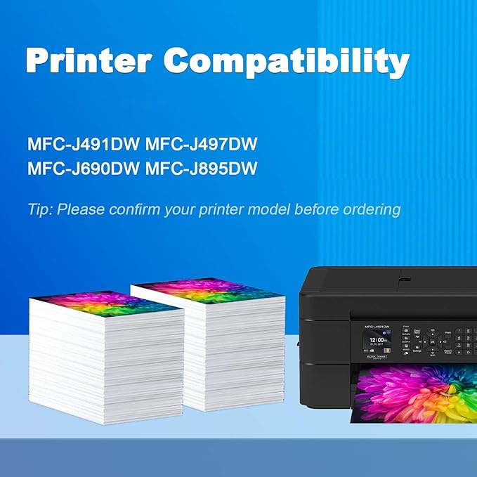 LC3013 Ink Cartridges BK/C/M/Y Compatible for Brother LC3013XL LC3013 XL LC3011 LC-3011 Work for Brother MFC-J491DW MFC-J497DW MFC-J690DW MFC-J895DW (Black Cyan Magenta Yellow, 8-Pack)
