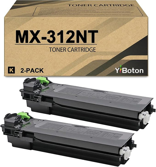 MX-312NT MX312NT Black Toner Cartridge Compatible for Sharp MX-312NT MX-M260 MX-M264N MX-M310 MX-M314N MX-M354N MX312NT Printer(2-Pack)