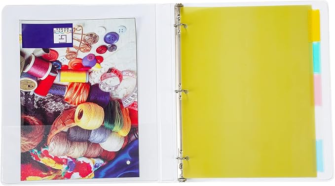 Seashell 5-Tab 6 Sets Plastic Binder Dividers, 8 Tab Insertable Index Dividers with 3 Hole Punch, Letter Size, Durable, Assorted Colors, School Subject Binder Organizers