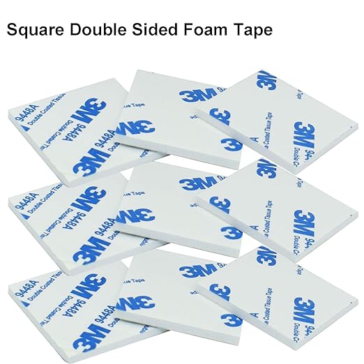 200Pcs 3m Square Double Sided Foam Tape,27x27mm Strong Adhesive Heavy Duty Mounting Stickers for Photo Albums, Hooks, Mirrors, Bookcases.
