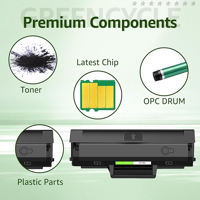 greencycle 105A Compatible Black Toner Cartridge Replacement for HP 105A 105 W1105A High Yield to use for Laser MFP 137fnw 135a 135w 107a 107w Printer (1-Pack)
