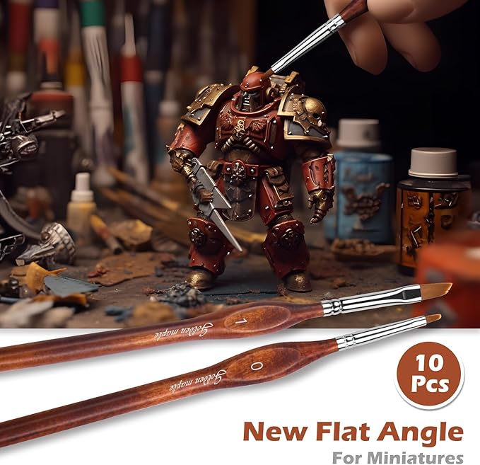 Golden Maple Miniature Model Paint Brushes-10pcs Micro Detail Paint Brush Set,Small Fine Detail Brushes for Acrylic, Oil, Watercolor & Paint by Number,Figurine