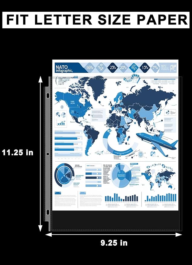 Sheet Protectors 8.5 x11 Inch, 100 Pack Page Protectors for 3 Ring Binder, Top Loading Plastic Sleeves with Reinforced 3-Hole Punch for Binders, Letter Size, for Documents and Photos, Office Supplies.
