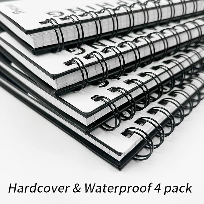 Graph Paper Notebook Spiral Notebook 8.5" x 11"-4 Pack Grid Paper Notebook Graph notebook Engineering notebook 120 Pages 100 GSM Thick Graphing Paper Notebook Hardcover Journal for School,
