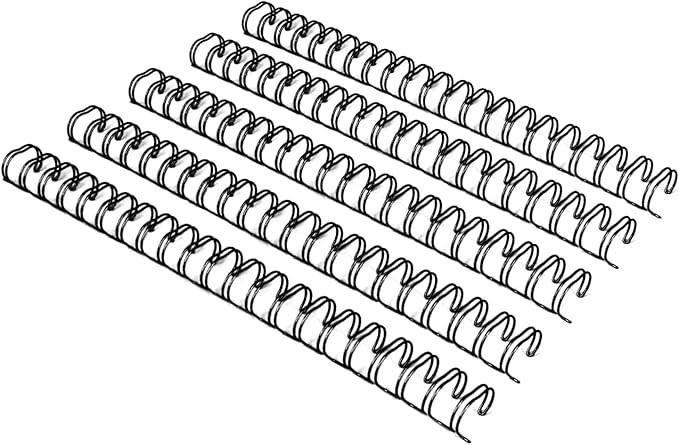 Rayson WR21159BK Wire Binding Spines, 2:1 Pitch Double Loop Binding Wires 5/8 Inch, 21-Loop Wire Ring Pack of 50 with Black