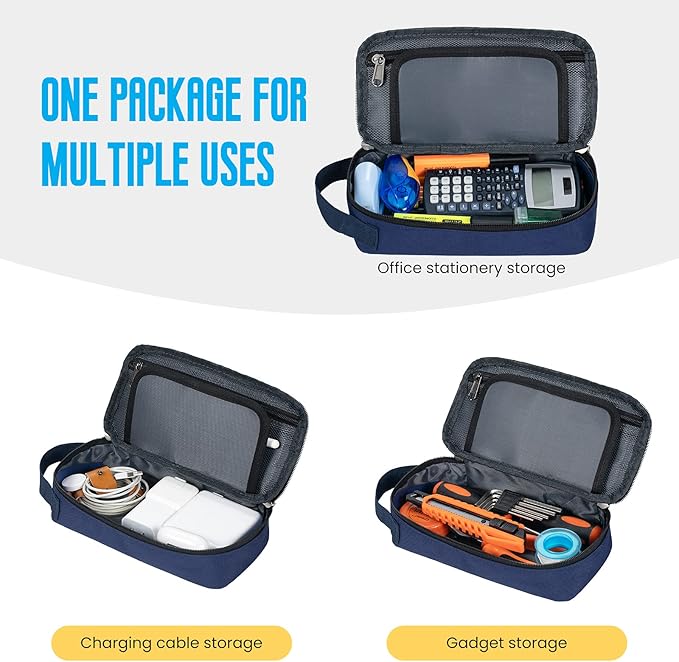 ECHSRT Large Pencil Case, Aesthetic Pen Pouch with Big Capacity, Minimalist Portable Stationery Bag with Handle for Office Organizer Aesthetic Pencil Cases