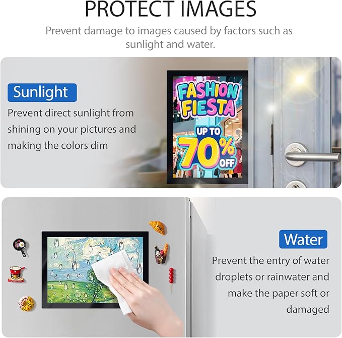 Magnetic Sign Holder 8.5 x 11, 5 PCS Self Adhesive Picture Frame, Wall Window Office Door Fridge Plastic Sheet Protector Sleeve Display for Document Paper Poster Flyer Photo Notice