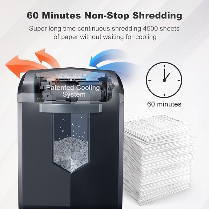 Bonsaii 16-Sheet Microcut Paper Shredder, 60-Minute Home Office Heavy Duty Shredder for CD/Credit Card, P-4 Level with 6-Gal Pullout Bin (C149-D)