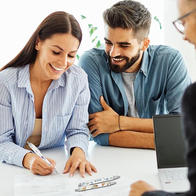 30 PCS Butterfly Ballpoint Pen Retractable Ballpoint Pen, 0.5mm Ball Point Pens for Office Stationery Home School Supplies for Women Teacher Gifts Black Ink, Medium Point (Butterfly, 30)