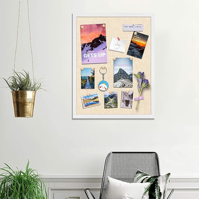 2 Pack Large Bulletin Board, 23 "x17 White Cork Boards for Walls with Frame, Pin Display Board Vision Board for Home School Office Decor