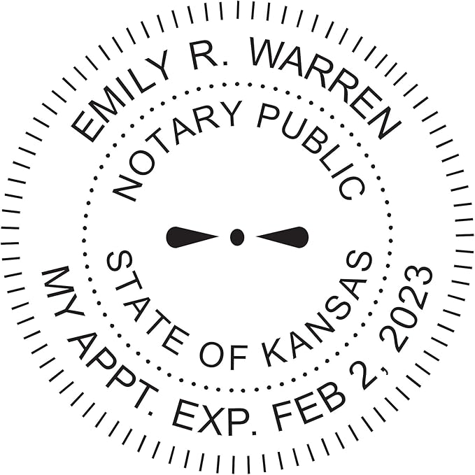 MaxMark Round Notary Pre-Inked Stamp for State of Kansas