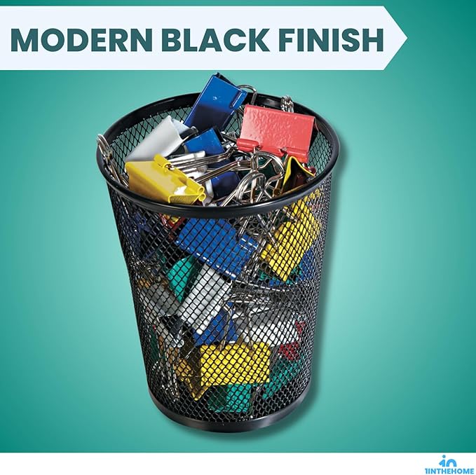 Big Tall Pencil Cup, Black Wire Mesh ''2 Pack'' (Black Jumbo)