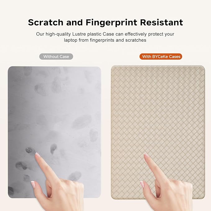 Woven Case for MacBook Air 13 inch Case 2022-2018 M1 A2337 A2179 A1932,Cover for MacBook Air M1,Protective Leather Woven Textured Hard Shell&Keyboard Cover for Mac Book Air13,Boho Beige