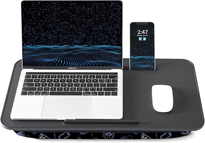 Lap Desk - Portable Laptop Stand & Stand, Fits Up to 17.3 in, Washable Cushion, Built-in Phone Holder & Mouse Pad - Gaming, Eating, Writing, Working on Bed, Couch,Floor - L.DOCTOR(Large, Gaming Accs)