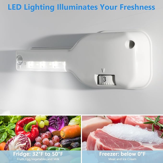 4.5 Cu.Ft Mini Fridge with Freezer, 2 Door Compact Refrigerator, Small Fridge with Adjustable Thermostat Energy Ultra Quiet, Mini Fridge Removable Glass Shelves for Bedroom Office Dorm Grey