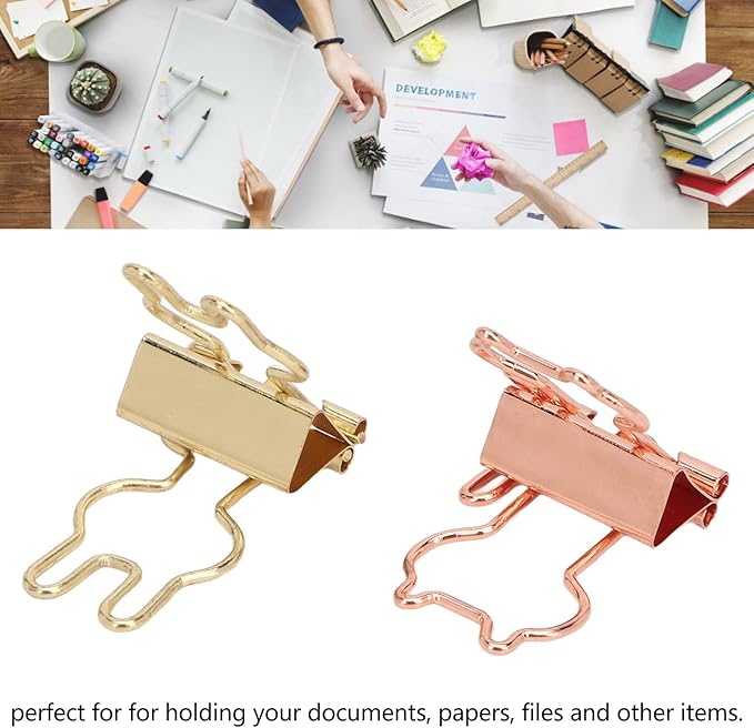 100pcs Binders Clips, Cute Cat Metal Binders Clips, Hollowed Cute Cat Shaped Metal Paper Clips for School Home Desk Organizers