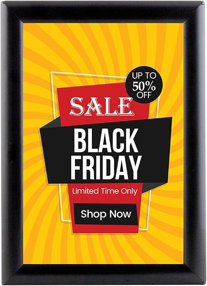 M&T Displays 8.5 x 11 Picture Frame, Front Loading Diploma Frame, Black Color, 1" Profile Size, 20 Packs