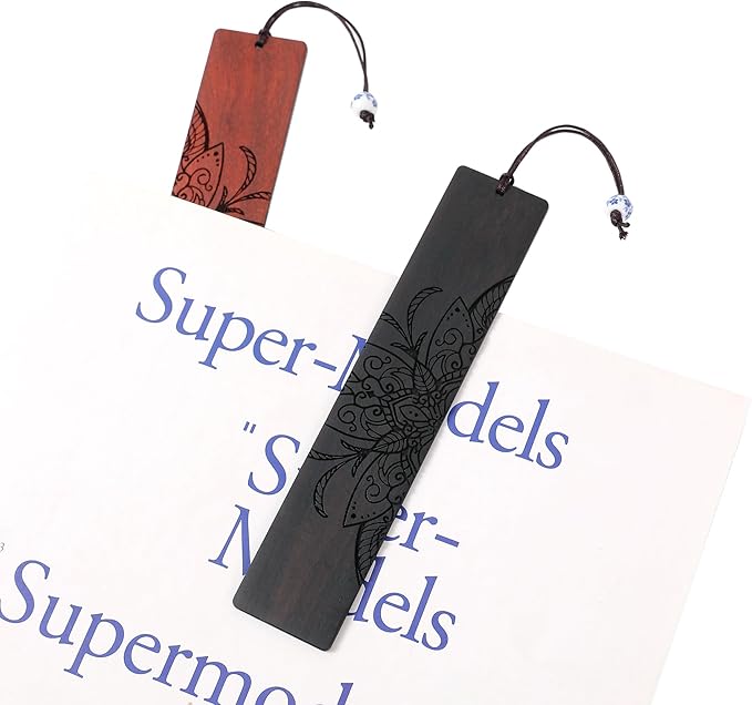 Vantage Mandala Bookmarks Wood Bookmarks for Women Book Markers for Reading (Leaf Mandala)