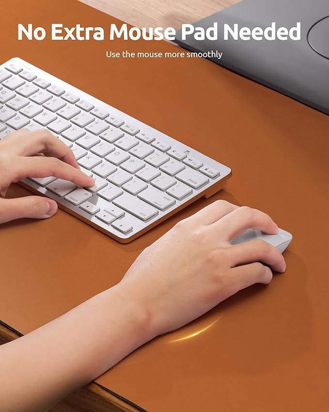 YSAGi Leather Desk Pad Protector, Office Desk Mat, Large Mouse Pad, Non-Slip PU Leather Desk Blotter, Laptop Desk Pad, Waterproof Desk Writing Pad for Office and Home (Brown, 31.5" x 15.8")